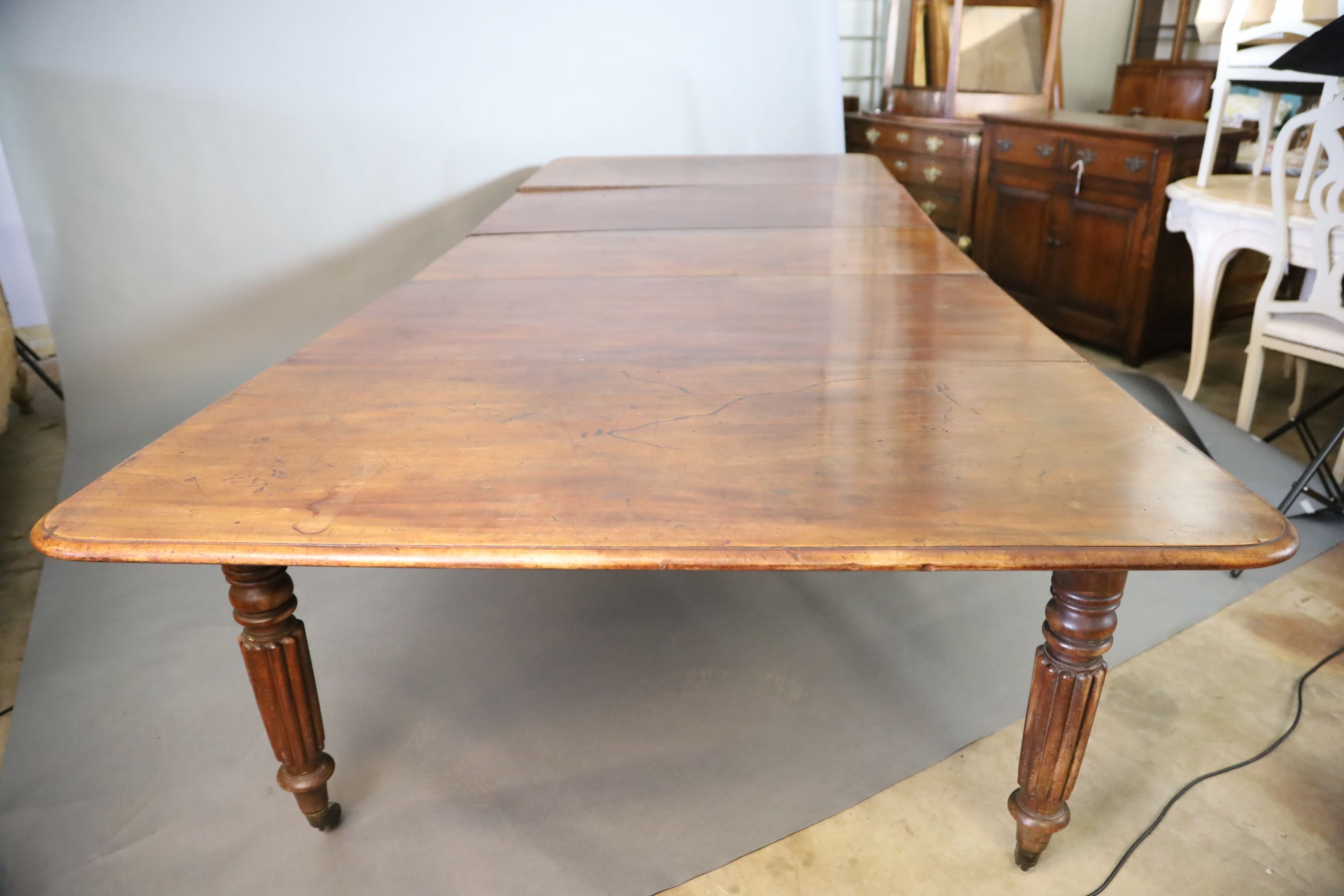 A Victorian mahogany extending dining table,